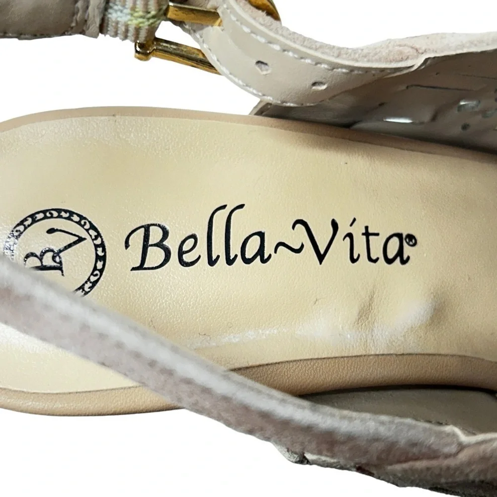 Bella Vita Nude Suede Cut Out Slingback Heels
